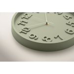 Horloge murale finition mate avec mouvement silencieux couleur vert menthe quatrième vue photographique