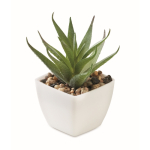 Mini plante artificielle type aloe vera pour bureau couleur blanc