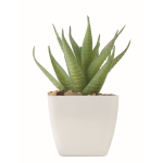 Mini plante artificielle type aloe vera pour bureau couleur blanc deuxième vue