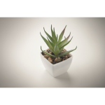 Mini plante artificielle type aloe vera pour bureau couleur blanc quatrième vue photographique