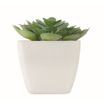 Mini plante artificielle en PP en forme de succulente echeveria couleur blanc deuxième vue