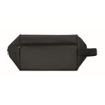 Trousse de toilette en polyester RPET 600D avec poignée et zip couleur noir septième vue