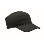 Casquette militaire en coton brossé avec velcro 260 g/m² couleur noir