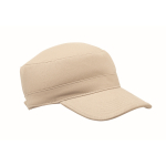 Casquette militaire en coton brossé avec velcro 260 g/m² couleur beige