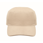 Casquette militaire en coton brossé avec velcro 260 g/m² couleur beige quatrième vue