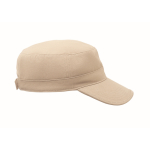 Casquette militaire en coton brossé avec velcro 260 g/m² couleur beige sixième vue