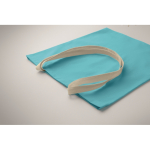 Tote bag en coton avec anses longues 140 g/m² couleur turquoise troisième vue photographique