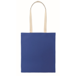 Tote bag en coton avec anses longues 140 g/m² couleur bleu roi