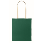 Tote bag en coton avec anses longues 140 g/m² couleur vert foncé