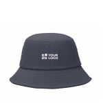 Bob en velours côtelé 100 % polyester pour broderie 220 g/m² couleur bleu vue avec zone d'impression