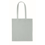 Sac shopping en velours côtelé polyester avec longues anses 220 g/m² couleur bleu ciel