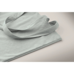 Sac shopping en velours côtelé polyester avec longues anses 220 g/m² couleur bleu ciel troisième vue photographique