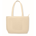 Grand sac en velours côtelé avec fermeture éclair 220 g/m² couleur beige