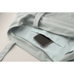 Grand sac en velours côtelé avec fermeture éclair 220 g/m² couleur bleu ciel sixième vue photographique