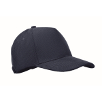 Casquette en velours côtelé 5 panneaux avec fermeture réglable 220 g/m² couleur bleu