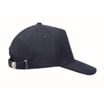 Casquette en velours côtelé 5 panneaux avec fermeture réglable 220 g/m² couleur bleu sixième vue