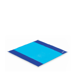 Tapis de plage léger en polyester 200x210cm couleur turquoise vue avec zone d'impression