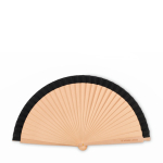 Éventail en bois type Schima Superba avec 34 tiges couleur noir vue avec zone d'impression