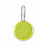 Porte-clés rond en PVC réfléchissant personnalisable couleur jaune fluorescent