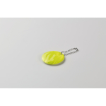Porte-clés rond en PVC réfléchissant personnalisable couleur jaune fluorescent deuxième vue photographique