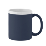 Tasse en céramique finition mate avec bord blanc 300 ml couleur bleu marine