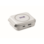 Base de charge magnétique en ABS avec hubs USB intégrés 15 W couleur blanc troisième vue principale