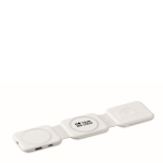 Base de charge magnétique en ABS avec hubs USB intégrés 15 W couleur blanc vue avec zone d'impression