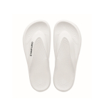 Tongs de plage en plastique personnalisables couleur blanc vue avec zone d'impression