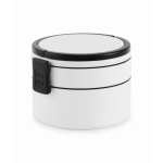 Lunch box ronde à deux étages de 250/700 ml avec poignées couleur blanc