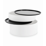 Lunch box ronde à deux étages de 250/700 ml avec poignées couleur blanc quatrième vue