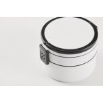 Lunch box ronde à deux étages de 250/700 ml avec poignées couleur blanc cinquième vue photographique