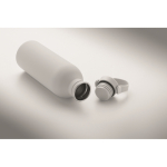 Bouteille en acier inoxydable avec finition caoutchouc 500ml couleur blanc quatrième vue photographique