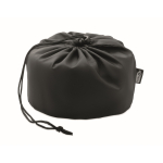 Oreiller de voyage en polyester enroulable avec housse couleur noir quatrième vue