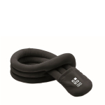 Oreiller de voyage en polyester enroulable avec housse couleur noir vue avec zone d'impression