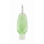 Flacon rechargeable d’aloe vera avec mousqueton en aluminium 50 ml couleur vert transparent deuxième vue