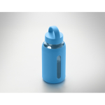 Gourde en verre borosilicaté avec housse en silicone 600ml couleur turquoise deuxième vue photographique