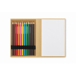 Set de dessin pour enfants avec papier kraft et 12 crayons de couleur couleur beige