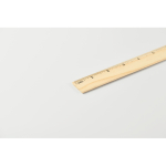 Règle en bois de pin 20 cm avec double graduation imprimée couleur bois quatrième vue photographique