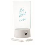 Tableau LED en acrylique avec socle en aluminium et marqueur blanc couleur blanc cinquième vue principale