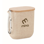 Jeu de câbles dans un étui avec couvercle servant de support télephone couleur beige vue principale