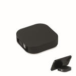 Câble Type-C rétractable pour données avec support téléphone couleur noir deuxième vue