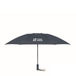 Parapluie pliable automatique en pongée RPET 190T Ø107 couleur bleu vue avec zone d'impression