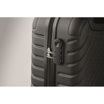 Trolley en plastique rigide avec compartiment principal et 4 roues couleur noir vue photographique