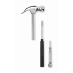 Marteau en acier au carbone avec 4 tournevis dans le manche couleur argenté troisième vue