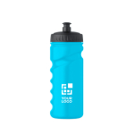 Gourde de sport anti-fuite en plastique avec bonne prise en main 500ml couleur turquoise vue avec zone d'impression