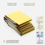 Couverture de survie imperméable réutilisable avec housse RPET couleur noir cinquième vue