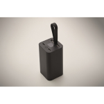 Batterie externe en aluminium recyclé avec indicateur 20 000 mAh couleur noir troisième vue photographique