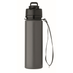 Gourde pliable en silicone avec bouchon et sangle élastique 500ml couleur gris foncé huitième vue