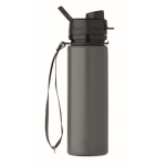 Gourde pliable en silicone avec bouchon et sangle élastique 500ml couleur gris foncé neuvième vue