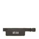 Sac banane de running en polyester RPET 600D avec fermeture éclair couleur noir vue avec zone d'impression